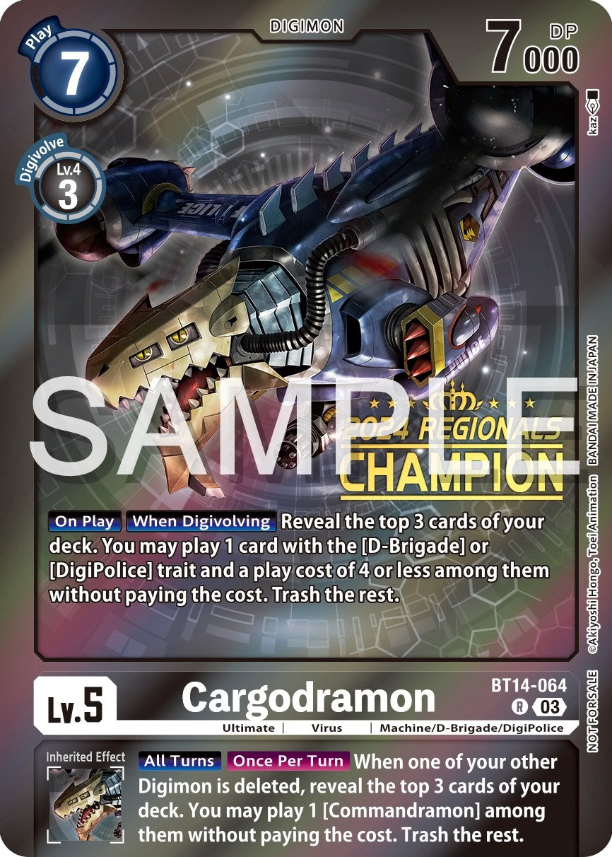 Cargodramon [BT14-064] (2024 Regionals Champion) [Blast Ace Promos]