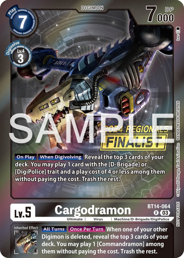 Cargodramon [BT14-064] (2024 Regionals Finalist) [Blast Ace Promos]