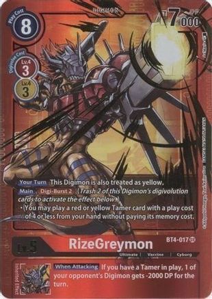 RizeGreymon [BT4-017] (Alternate Art) [Great Legend]