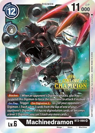 Machinedramon [BT2-066] (Online Champion) [Release Special Booster Ver.1.0 Promos]