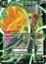 Android 16, Final Wish (2023 Championship Finals Zenkai Premium Pack) (BT21-074) [Tournament Promotion Cards]