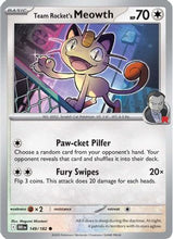 Team Rocket's Meowth 149 - SV10 Destined Rivals Reverse Holofoil