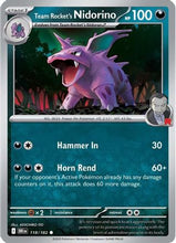 Team Rocket's Nidorino 118 - SV10 Destined Rivals