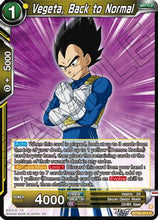 Vegeta, Back to Normal (BT30-074) - Three Glorious Fighters Foil