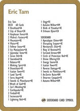 1996 Eric Tam Decklist Card [World Championship Decks]