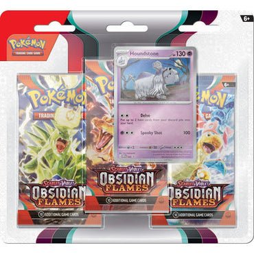 Pokemon - Scarlet and Violet - Obsidian Flames - 3 Pack Blister - Houndstone (Pre-Order)