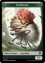 Saproling // Dragon (0021) Double-Sided Token [Commander Masters Tokens]