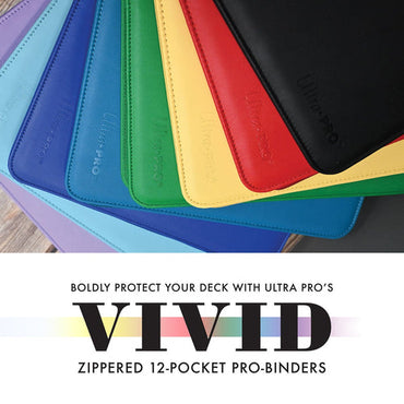 Ultra Pro - 12 Pocket Vivid Zip Pro Binder - Various Colours