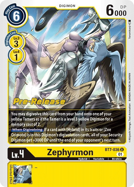Zephyrmon [BT7-036] [Next Adventure Pre-Release Cards]
