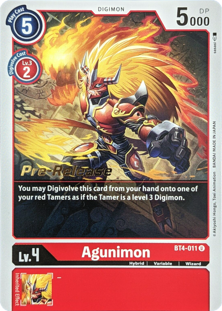 Agunimon [BT4-011] [Great Legend Pre-Release Promos]