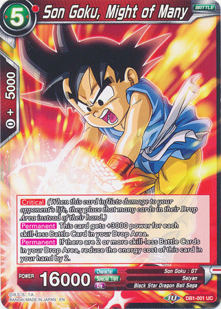 Son Goku, Might of Many (DB1-001) [Dragon Brawl]