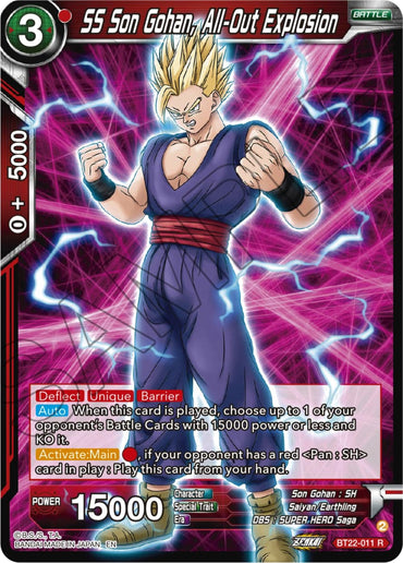 SS Son Gohan, All-Out Explosion (BT22-011) [Critical Blow]