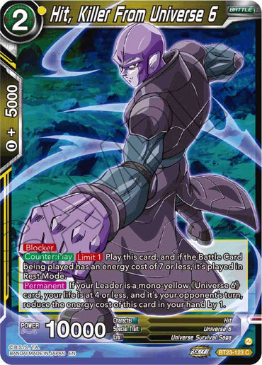 Hit, Killer From Universe 6 (BT23-123) [Perfect Combination]