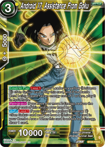 Android 17, Assistance From Goku (BT23-118) [Perfect Combination]