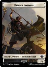 Human Soldier (0015) // Food (0022) Double-Sided Token (Surge Foil) [The Lord of the Rings: Tales of Middle-Earth Tokens]