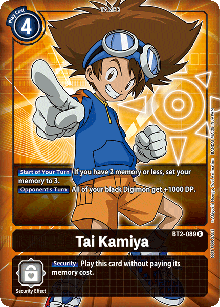 Tai Kamiya [BT2-089] (Buy-A-Box Promo) [Release Special Booster Ver.1.0 Promos]