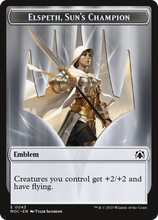 Warrior // Elspeth, Sun's Champion Emblem Double-Sided Token [March of the Machine Commander Tokens]